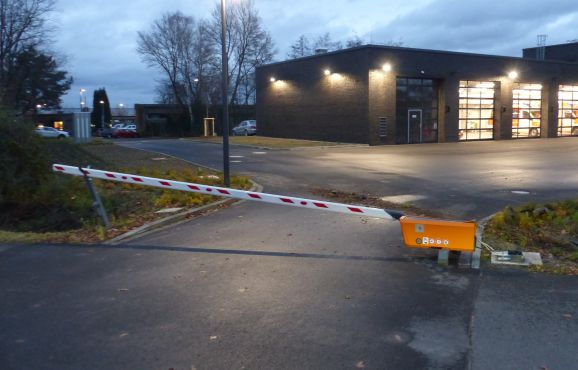 Schranke der Rettungswache Oberpleis