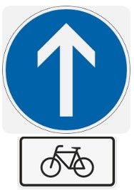 Verkehrszeichen 209-30 mit Zusatzzeichen